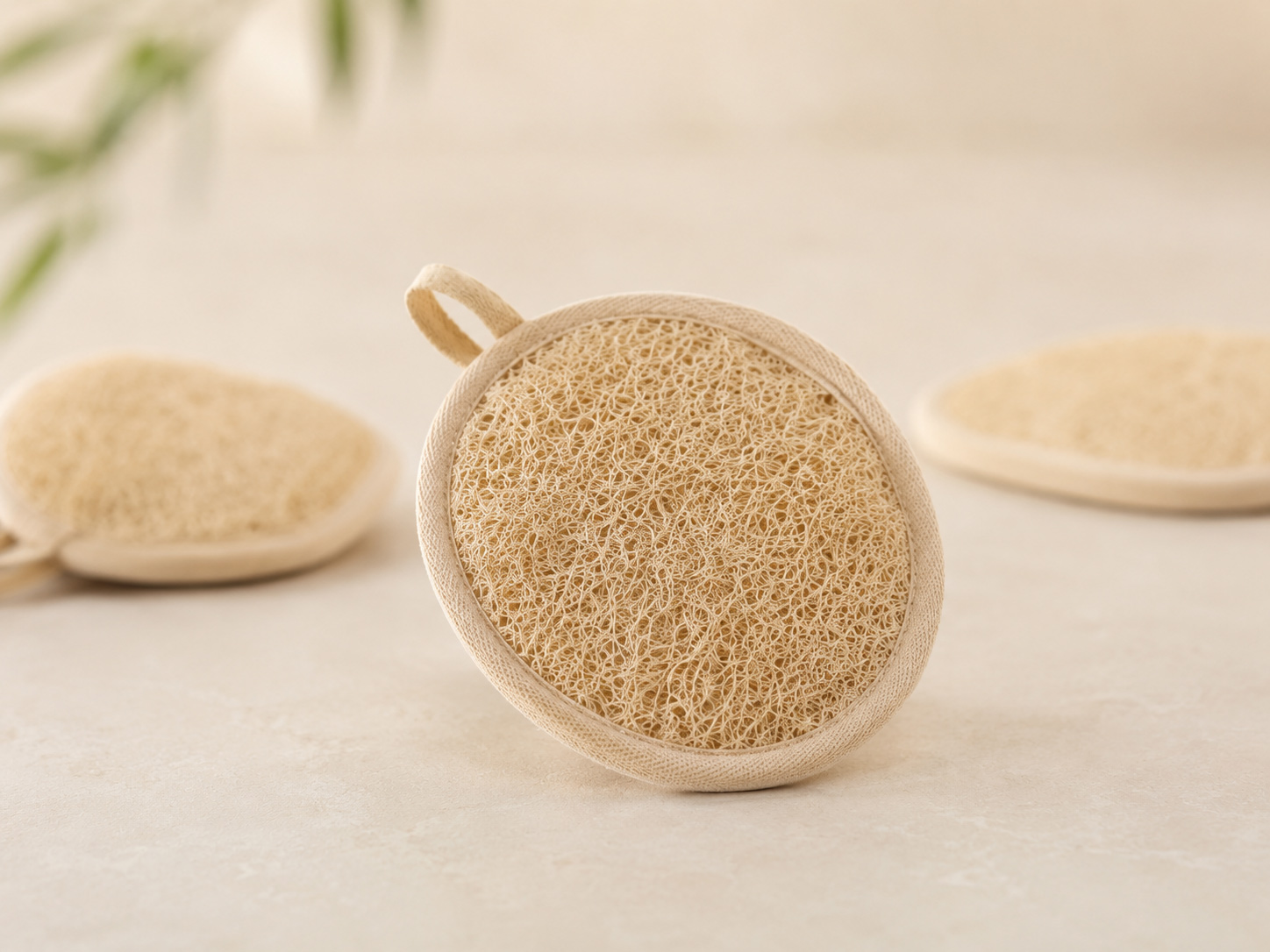 Natural loofah dish scrubber